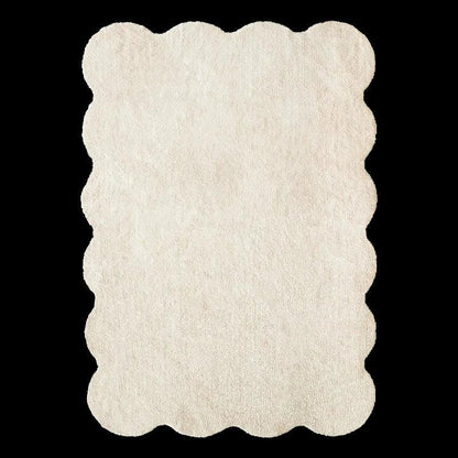 Tapis unicolore irrégulier simple │ Style moderne Tapis en peluche Chambre à coucher Salon Tapis de sol