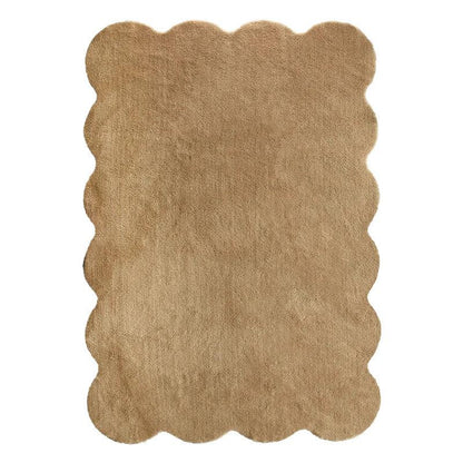 Tapis unicolore irrégulier simple │ Style moderne Tapis en peluche Chambre à coucher Salon Tapis de sol