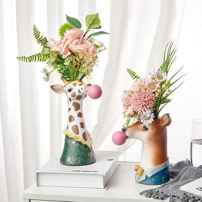 Floroux Decorative Animal Vase | Creative Flower Vase with Character