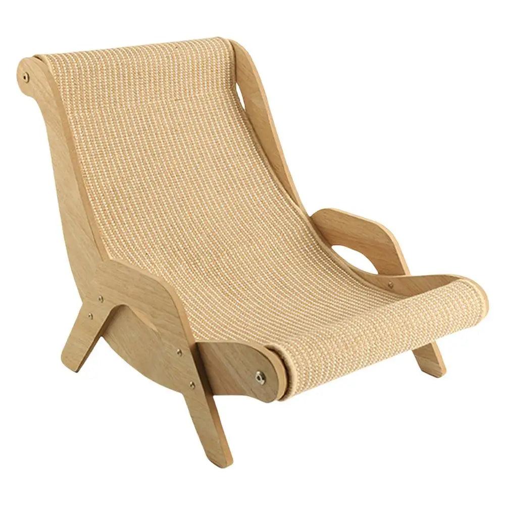 Chaise Lounge en Bois Sisal pour Chats | Meuble grattage multifonctionnel pour animaux de compagnie