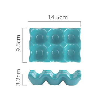 Plateau à œufs en céramique avec six compartiments