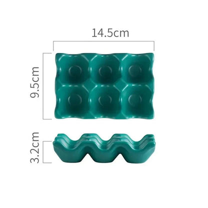 Plateau à œufs en céramique avec six compartiments