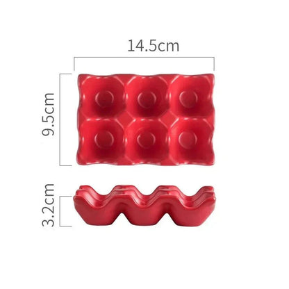 Plateau à œufs en céramique avec six compartiments
