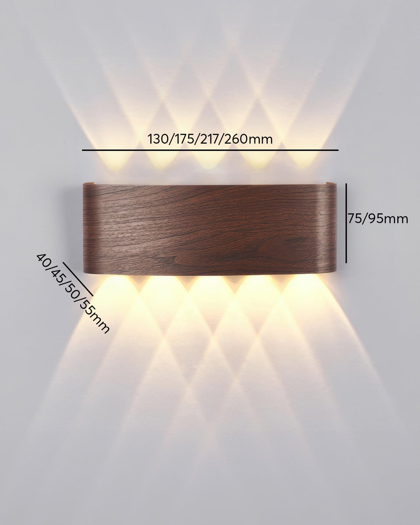 Lampe murale LED Lumina avec effet bois