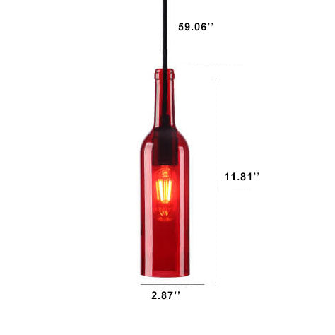 Floroux Antique Glass Suspension | Wine Bottle Design | Vintage Lighting for Dining Room and Kitchen