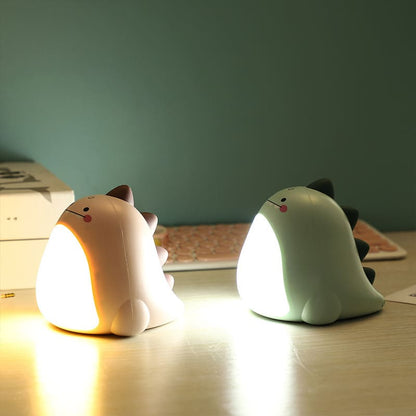 Chubby Dino Touch LED Lampe de Nuit - Cadeau Parfait pour Enfants et Filles