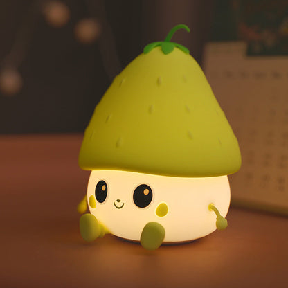 Lampe de nuit LED en silicone squishy fraise - Cadeau parfait pour les enfants et les filles