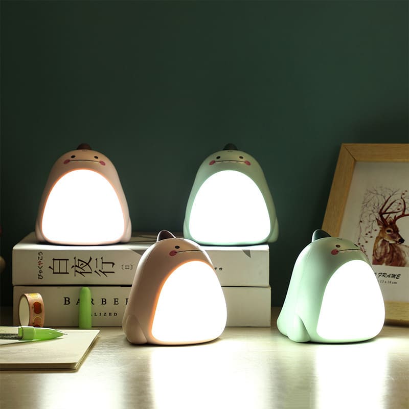 Chubby Dino Touch LED Lampe de Nuit - Cadeau Parfait pour Enfants et Filles