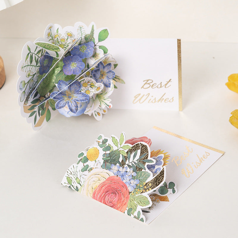 Carte-cadeau pop-up de fleurs d'anniversaire