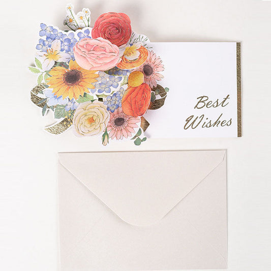 Carte-cadeau pop-up de fleurs d'anniversaire
