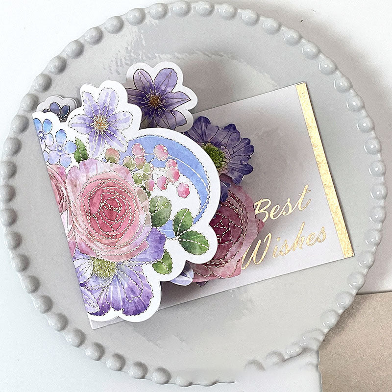 Carte-cadeau pop-up de fleurs d'anniversaire