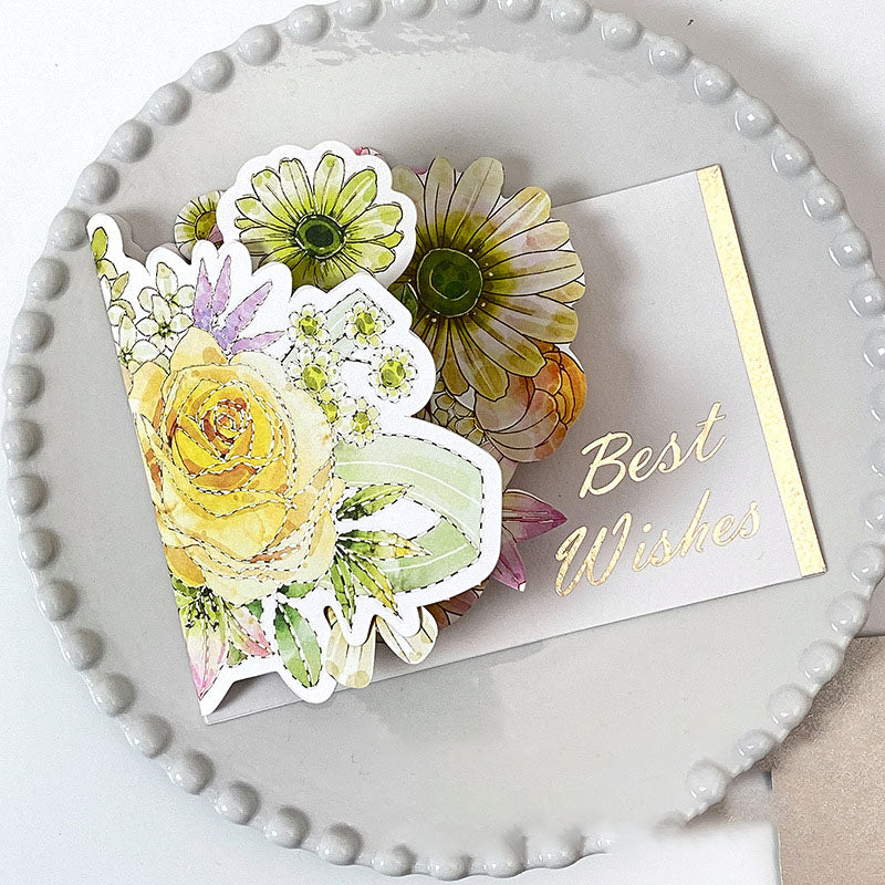 Carte-cadeau pop-up de fleurs d'anniversaire