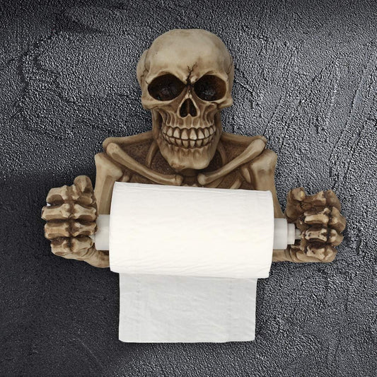 Floroux Porte-papier toilette crâne | Décoration de salle de bain effrayante | Support unique pour la maison