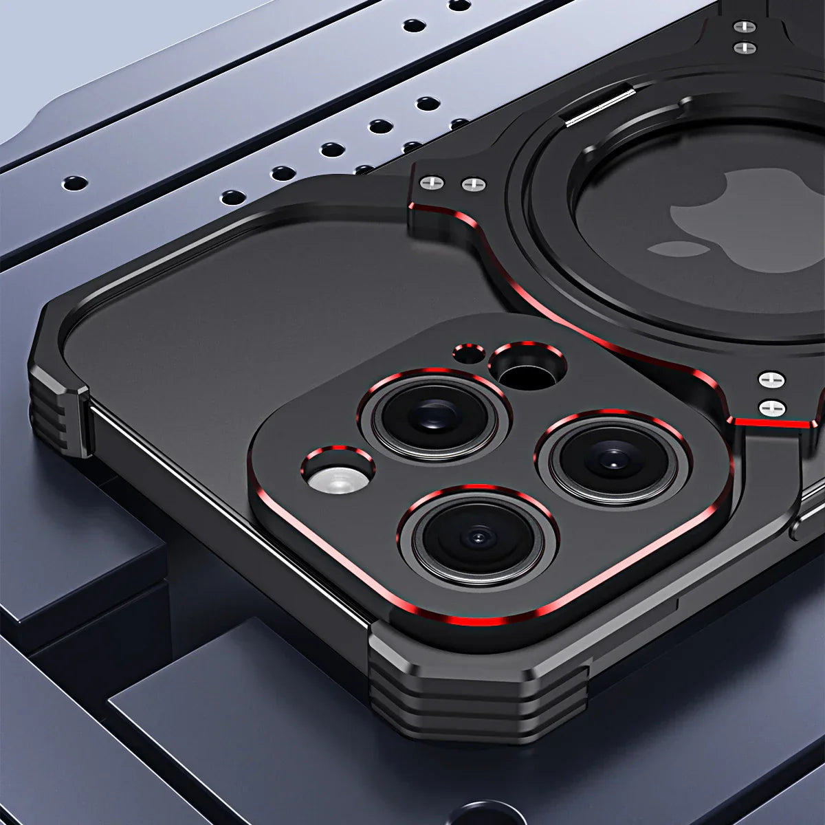 Coque en cadre MagSafe respirante avec support anneau pour iPhone 14 13 15 Pro Max dissipation de chaleur sans bordure chargement sans fil couverture protectrice