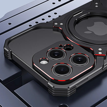 Coque en cadre MagSafe respirante avec support anneau pour iPhone 14 13 15 Pro Max dissipation de chaleur sans bordure chargement sans fil couverture protectrice