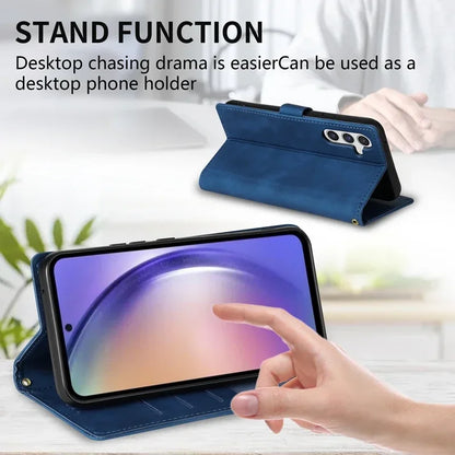 Étui de portefeuille en cuir luxe avec porte-cartes et lanière pour Samsung Galaxy A05s A13 A14 A15 A24 A34 A35 A51 A52 A53 A54 A55 Note 20 Ultra 10 Lite 9 Flip Stand Cover