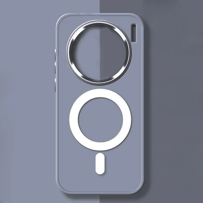 Coque de luxe en placage mat MagSafe pour Vivo X100 Pro, silicone magnétique, charge sans fil, couverture protectrice arc-en-ciel
