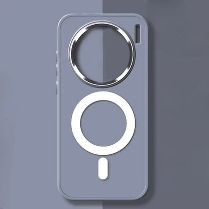 Coque de luxe en placage mat MagSafe pour Vivo X100 Pro, silicone magnétique, charge sans fil, couverture protectrice arc-en-ciel