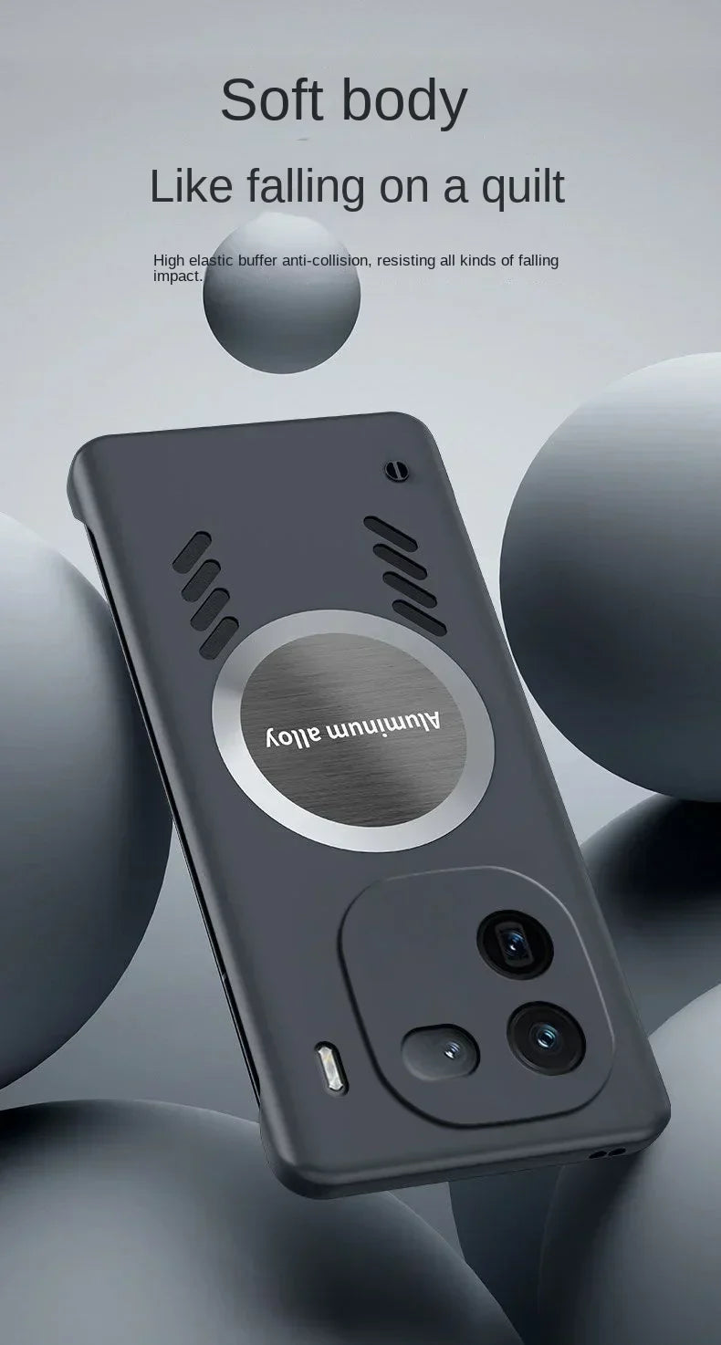 Étui de dissipation de chaleur MagSafe de luxe pour VIVO IQOO 12 Pro, coque magnétique slim de protection pour charge sans fil