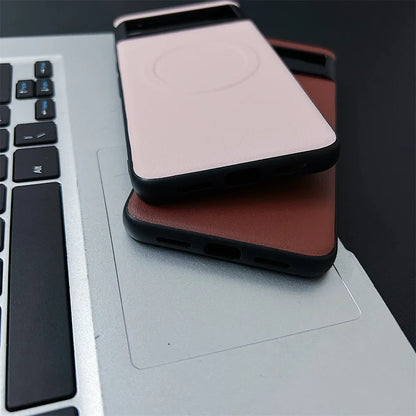 Étui en cuir de luxe MagSafe pour Google Pixel Pour Google 5A 6 6Pro 7A 7 8 9 Pro Chargement sans fil Antichoc Couverture mince