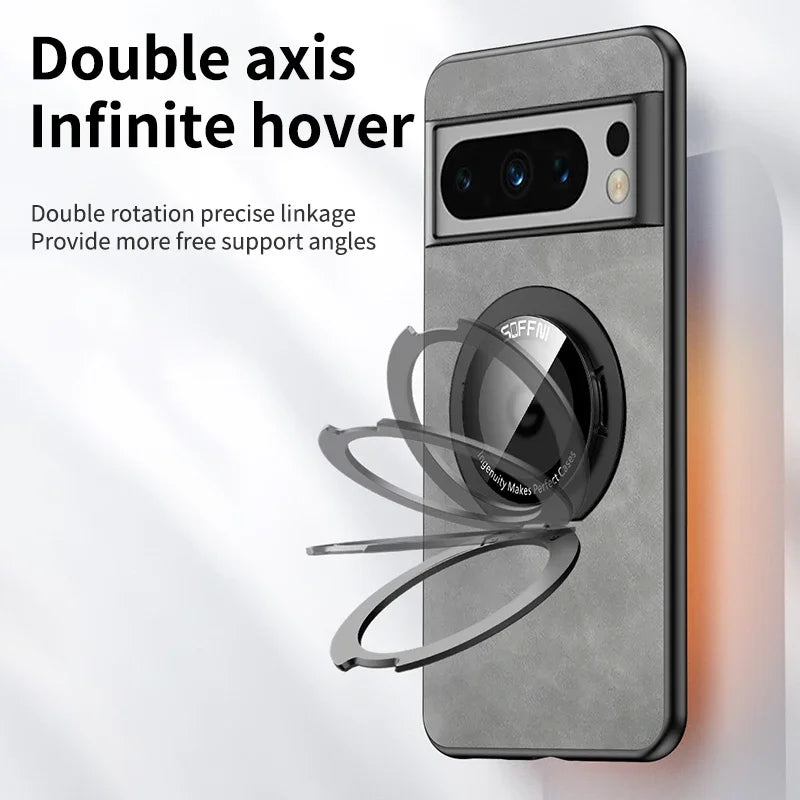 Étui Magsafe de luxe avec support à anneau pour Google Pixel 8 7 Pro 7A 6 6A Couverture anti-choc à chargement sans fil