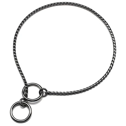Collier de chien avec chaîne serpent, en acier inoxydable, chaînes en métal pour animaux de compagnie, collier d'entraînement pour exposition canine, collier pour chiot avec maillons cubains