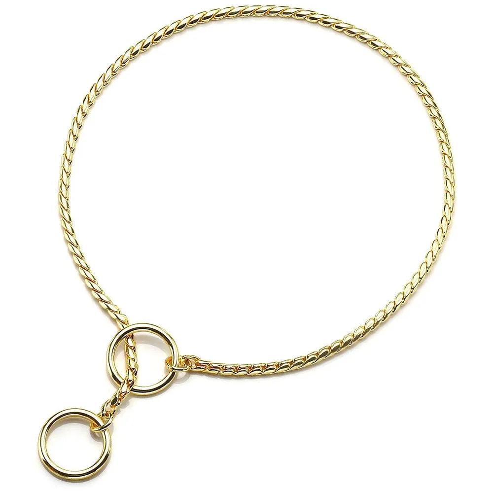 Collier de chien avec chaîne serpent, en acier inoxydable, chaînes en métal pour animaux de compagnie, collier d'entraînement pour exposition canine, collier pour chiot avec maillons cubains
