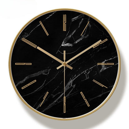 Montre Murale en Marbre de Luxe | Horloge Silencieuse Élégante pour Intérieurs Modernes