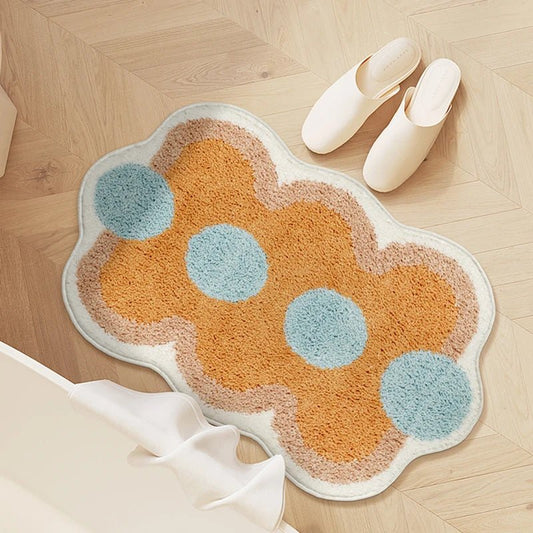 Tapis de bain doux avec un design géométrique