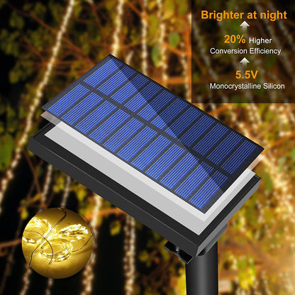 Floroux Solar LED Light Curtains | Waterproof for Outdoor | Light Garlands for Garden & Terrace | Decoration for Wedding & Party