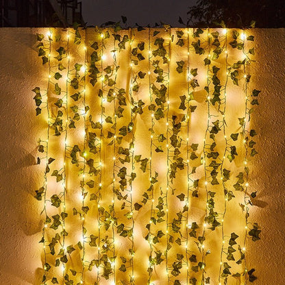 Guirlandes solaires Floroux Fée Luminaires Lierre | Étanche | Lampe d'ambiance LED pour jardin et balcon | Décor pour espaces extérieurs