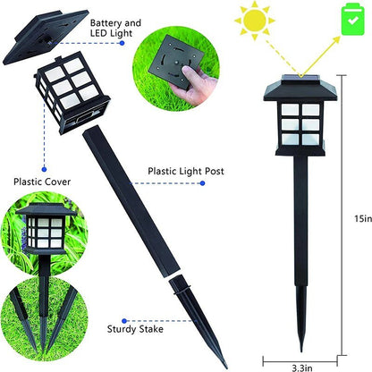 Floroux Lanternes de chemin de jardin LED | Éclairage solaire | Résistant aux intempéries | Énergétiquement efficient