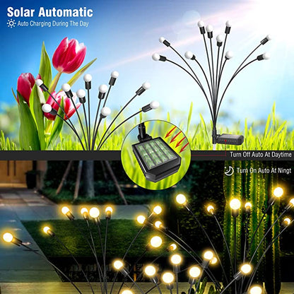 Floroux Lampes de jardin solaires | Effet de balancement | Résistant aux intempéries | Décoration fonctionnant à l'énergie solaire pour l'extérieur