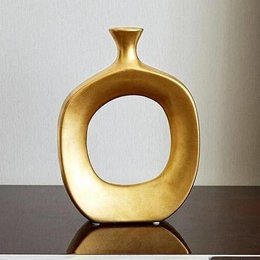 Floroux ceramic vases | Elegant design | Decorative golden vase | Modern home accessory