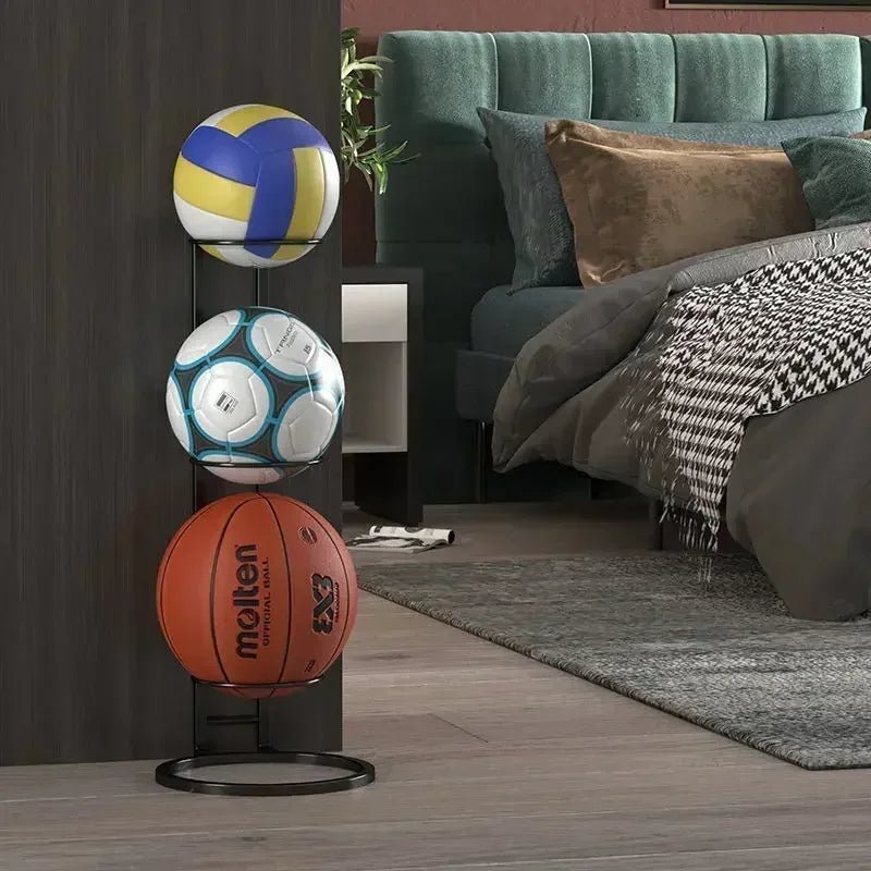 Étagère de rangement élégante pour ballons de sport | Organisateur amovible pour le garage