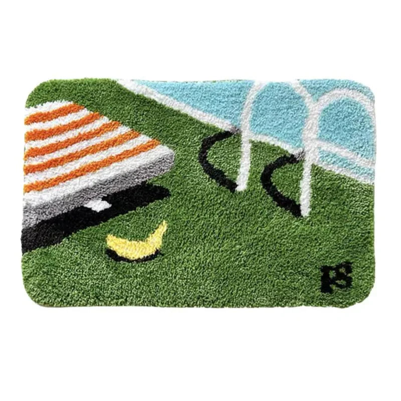Tapis de bain design piscine
