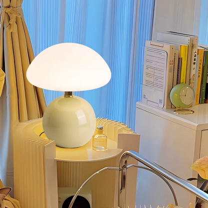 Lampe à champignon en crème française inspirée du rétro | Lampe de table