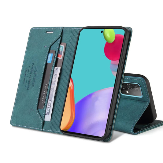 Étui en cuir de luxe avec support extensible pour Samsung Galaxy A73 A72 A71 A70 A55 A54 A52 A51 A50 A42 A41 A40 A22 A21s A20e A12 A11 A10s Housse
