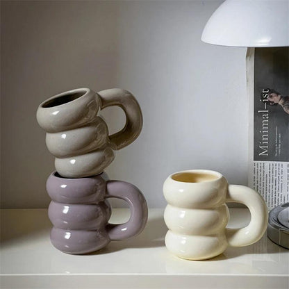 Tasse à café épaisse chunky avec anse │ Accessoires de cuisine en céramique