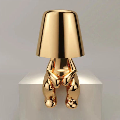 ThinkerGlow™ Lampe de table LED en forme de pensée dorée | Lumière d'ambiance artistique | Lampe décorative pour la maison et le bureau