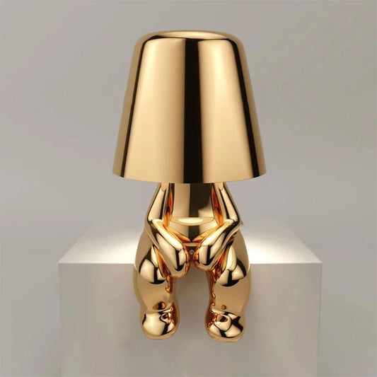 ThinkerGlow™ Lampe de table LED en forme de pensée dorée | Lumière d'ambiance artistique | Lampe décorative pour la maison et le bureau