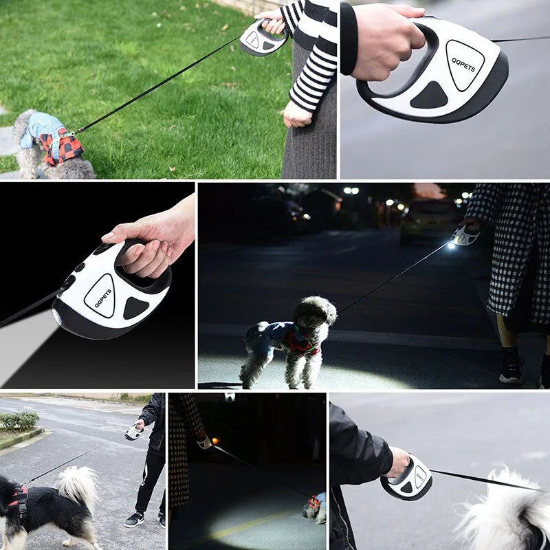 BrightLeash - Luxe laisse rétractable pour chien avec LED
