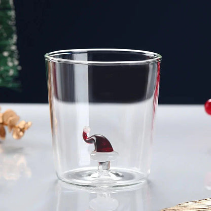 Verre à Noël transparent avec boîte cadeau optionnelle