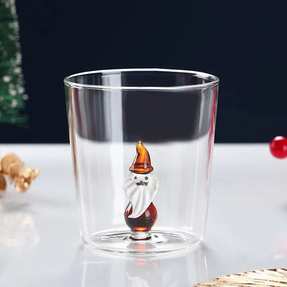 Verre à Noël transparent avec boîte cadeau optionnelle