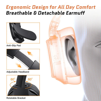 Casque EKSA sans fil Bluetooth 5.0 avec micro - ENC TWS réduction de bruit HiFi stéréo dynamique