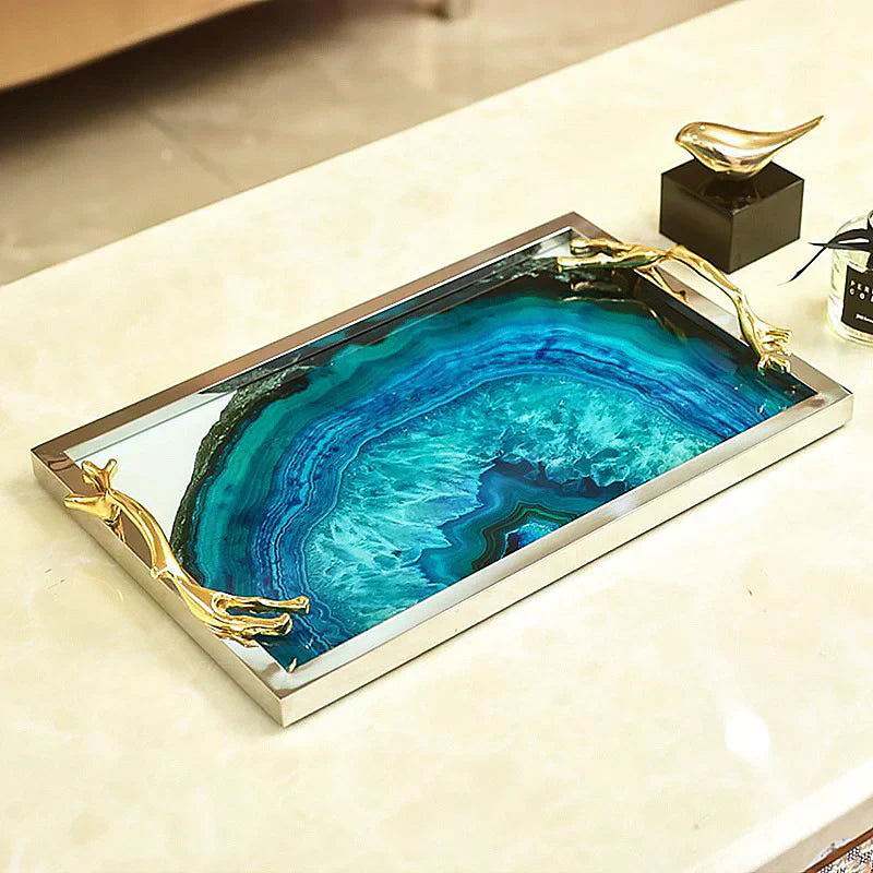 Bowl and Blue Agate Floroux | Luxurious Serving Dish | Stylish Decoration