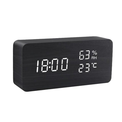 Réveil LED minimaliste en bois