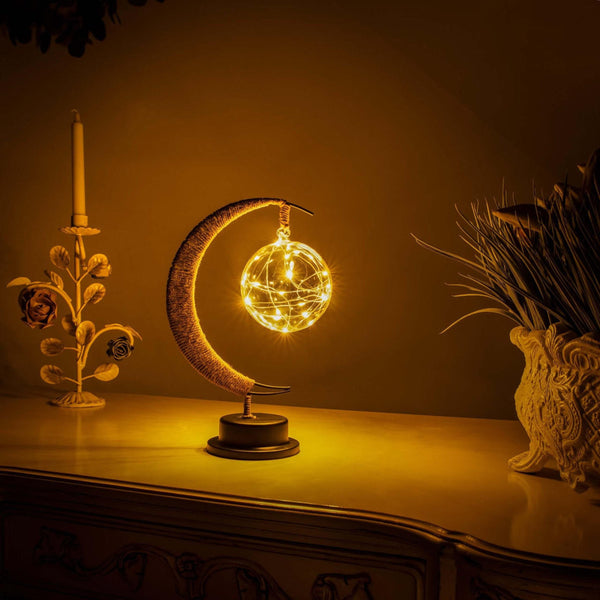 Floroux GLOBE – Lampe en verre lune chaude et confortable pour une atmosphère de rêve