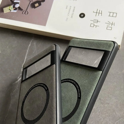 Coque en cuir souple de luxe Magsafe pour Google Pixel 9 7 8 Pro 6 XL 8A 7A 6A, couverture magnétique de protection contre les chocs pour charge sans fil.