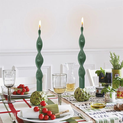 Ensemble de deux pièces en bougies coniques torsadées